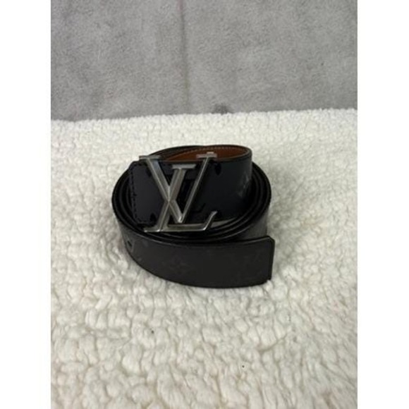 Louis Vuitton Monogram Belt Silver LV Buckle Reversible Black Brown